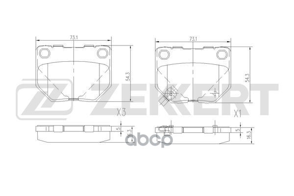 Колодки торм. диск. задн. Subaru Impreza (GD  GG) 02- Zekkert арт. bs-1507