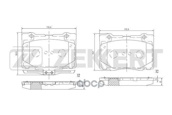 Колодки торм. диск. передн. Honda Legend IV 04- Zekkert арт. bs-1515
