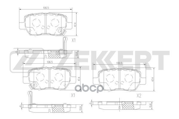 Колодки торм. диск. задн. Honda Legend IV 04- Zekkert арт. bs-1517