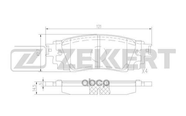 Колодки торм. диск. задн.  Toyota Camry (V70) 17-  Rav 4 (A50  H50) 18-  Lexus ES (AZ10) 18-  RX (AL Zekkert арт. bs-1525