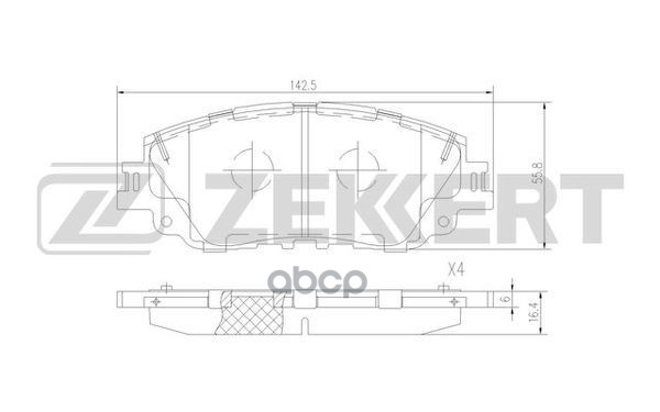 Колодки торм. диск. передн. Toyota Camry (V70) 17-  Lexus ES 200  250  350 (_Z10_) 18-  UX 200 (_AA1 Zekkert арт. BS1529