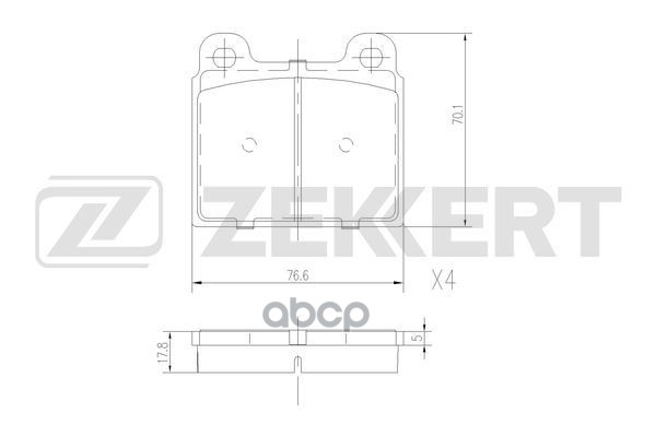 Колодки торм. диск. передн. VW Transporter II  III 68- Zekkert арт. bs-1537
