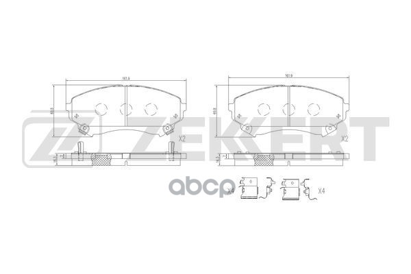 Колодки торм. диск. передн. Cadillac CTS II 02- Zekkert арт. bs-1539