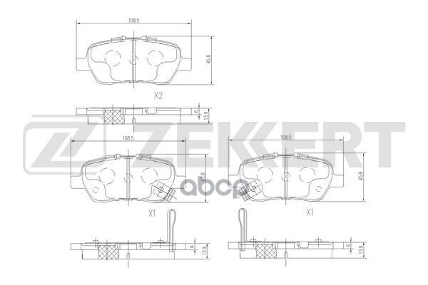 Колодки торм. диск. задн. Honda Odyssey III 05- Zekkert арт. bs-1555