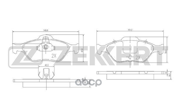 Колодки торм. диск. передн. Ford Fiesta V-VI 99-  Fusion 02-  Ka 01-  Street Ka 03-  Puma 97-  Mazda Zekkert арт. bs-1652