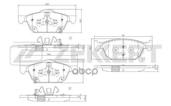 Колодки Торм. Диск. Передн. Honda Civic Ix-X 12- Zekkert арт. bs-1685