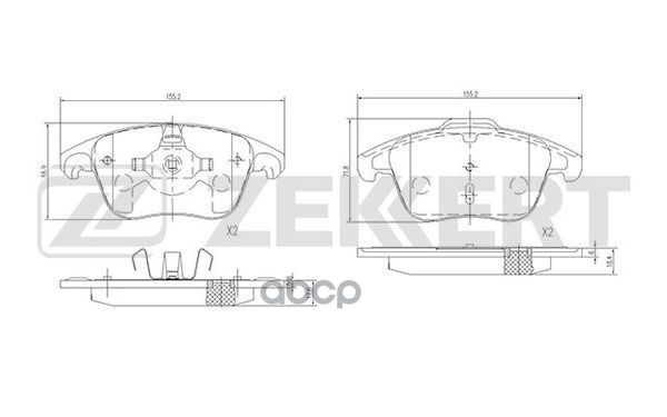 Колодки торм. диск. передн. Peugeot 3008 09-  5008 09-  208 12-  Citroen C4 I  II 04-  C4 Picasso 06 Zekkert арт. bs-1686