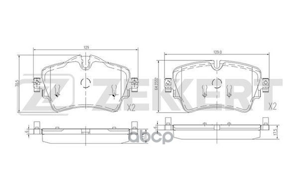 Колодки торм. диск. передн. BMW 2 (F45 F46) 13-  Mini Cabrio (F57) 14-  Clubman (F54 F54N) 14-  Coun Zekkert арт. bs-1697