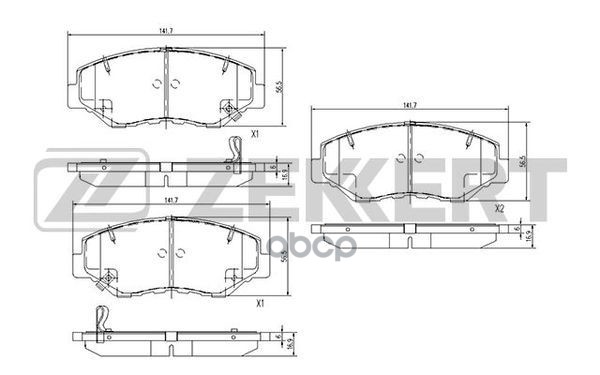 Колодки торм. диск. передн. Honda CR-V I-II 99- Zekkert арт. bs-1744