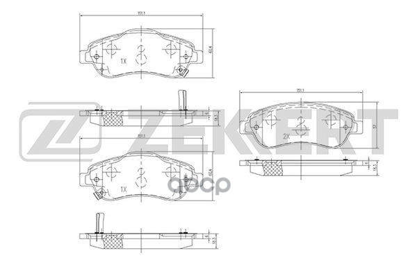 Колодки торм. диск. передн. Honda CR-V III 06-  CR-V IV 12- Zekkert арт. bs-1753