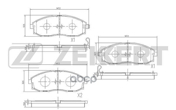Колодки торм. диск. передн. Hyundai H100 04-  H-1 00-  H-1/Starex 97- Zekkert арт. bs-1785
