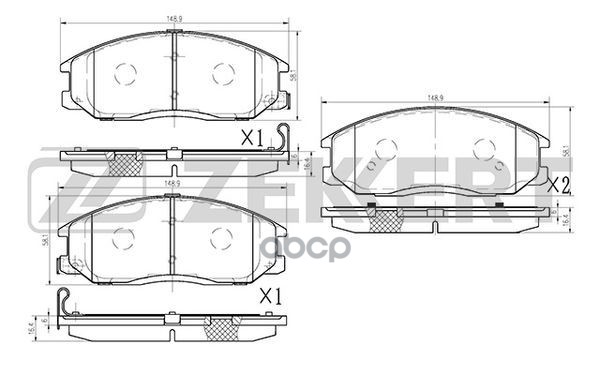 Колодки торм. диск. передн. Hyundai Terracan 01-  Santa Fe 01-  SsangYong Rexton/Rexton II 04-  Acty Zekkert арт. bs-1794