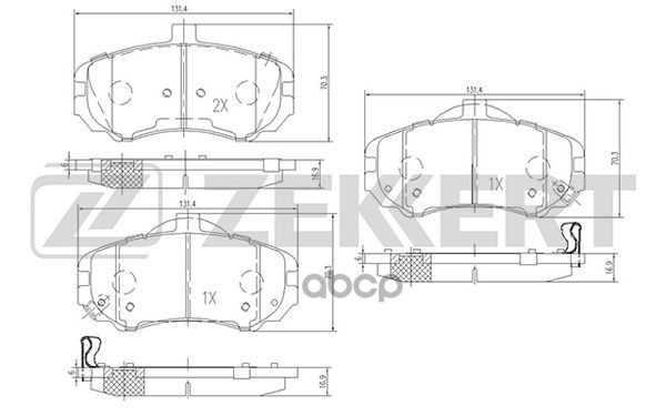 Колодки торм. диск. передн. Hyundai Elantra III 03- Zekkert арт. bs-1797