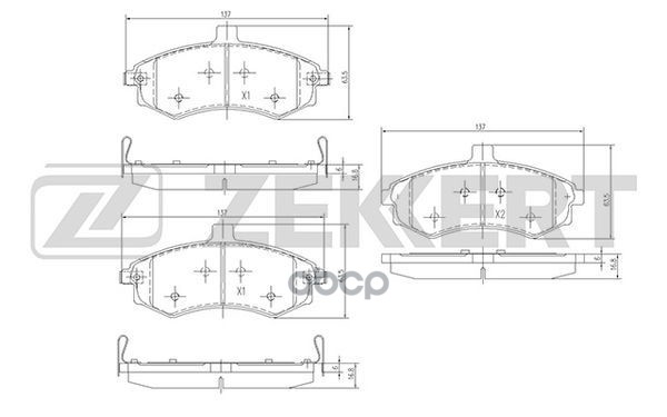 Колодки торм. диск. передн. Hyundai Elantra III 01-  Matrix 02- Zekkert арт. bs-1798