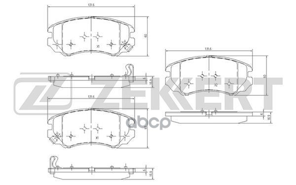 Колодки торм. диск. передн. Hyundai Grandeur IV 03-  Kia Magentis II 05-  Chery Tiggo 7 Pro 21- (зам Zekkert арт. bs-1799
