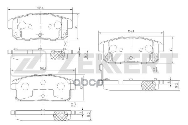 Колодки торм. диск. задн. Mazda RX-8 03-  Suzuki Ignis (FH) 00- Zekkert арт. bs-1827