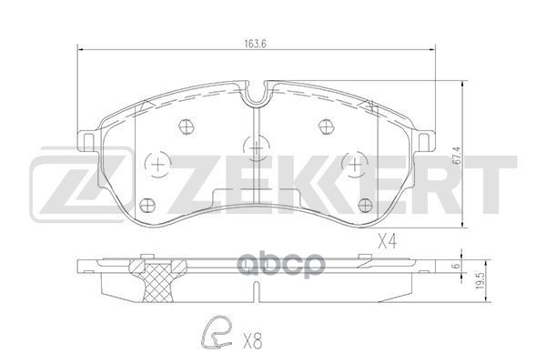 Колодки торм. диск. передн. VW Crafter 30-50 II 16-  MAN TGE (UZ_ UY_) 16- Zekkert арт. bs-1842