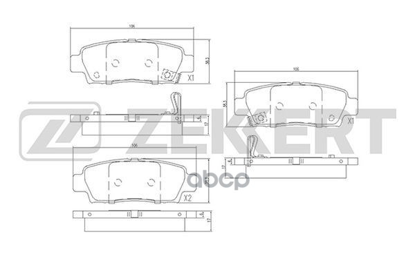 Колодки торм. диск. задн. Toyota Avalon (MCX1_) 94-  Crown (S14_  S15_) 96- Zekkert арт. bs-1862