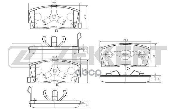 Колодки торм. диск. передн. Daihatsu Applause I-II 89-  Charade II-III 87- Zekkert арт. bs-1868
