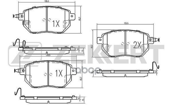 Колодки торм. диск. передн. Infiniti FX 35 03-  FX 45 03-  Nissan Murano (Z50 Z51) 03- Zekkert арт. bs-1874