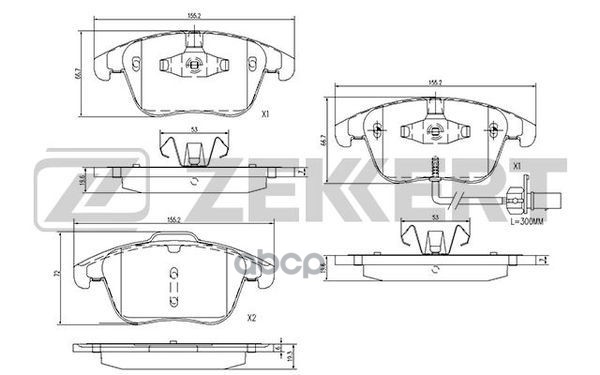 Колодки торм. диск. передн. с датчиком Audi A4 07-  A5 07- Zekkert арт. bs-1959