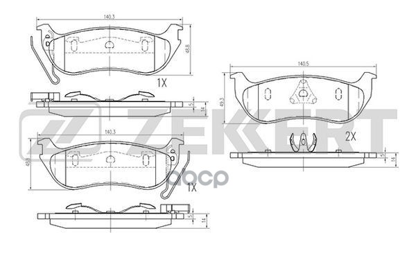 Колодки торм. диск. задн. Jeep Cherokee III 01-  Wrangler II 98- Zekkert арт. bs-1961