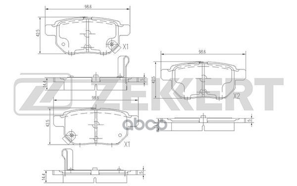 Колодки торм. диск. задн. Toyota Auris (E150) 06-  Corolla (E140 E150 E170 E180) 06-  Prius (W30 W50 Zekkert арт. bs-1973