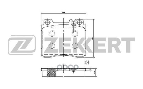 Колодки торм. диск. передн. MB S-Class (140) 91- Zekkert арт. bs-2071