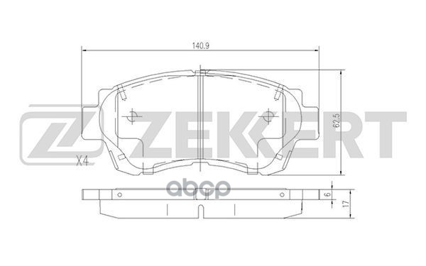 Колодки торм. диск. передн. Lexus LS 400 (F20) 94-  Toyota Camry (V10  V20) 91-  Celica (T200) 93- Zekkert арт. bs-2080