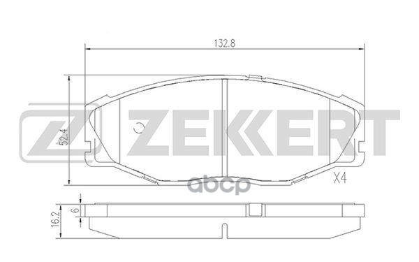 Колодки торм. диск. передн. Toyota Crown (S140  S150) 91- Zekkert арт. bs-2085