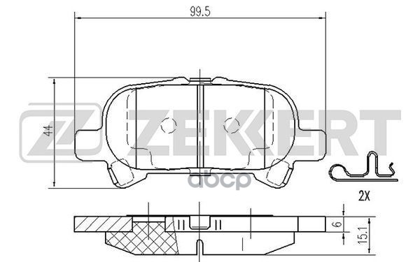 Колодки торм. диск. задн. Toyota Camry (V20-V50) 96-  Rav4 (A20-A40) 00-  Lexus ES (XV40 XV60) 06- Zekkert арт. bs-2094