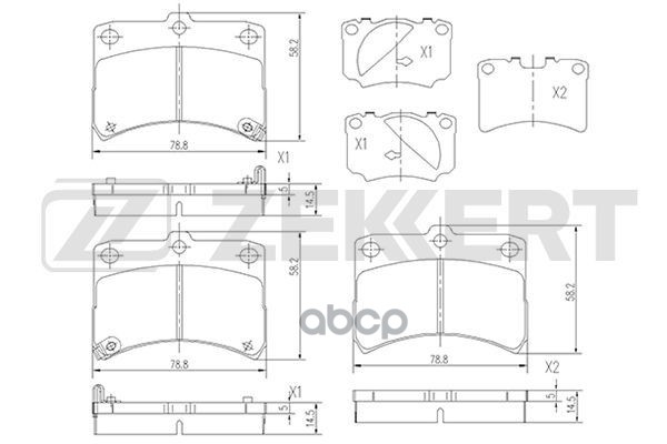 Колодки торм. диск. передн. Daihatsu Cuore V 98- Zekkert арт. bs-2102