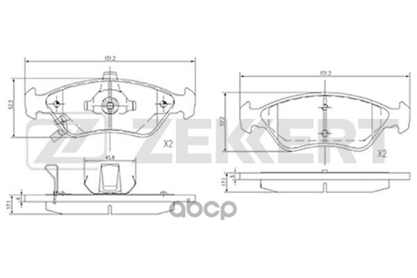 Колодки торм. диск. передн. Kia Clarus 96- Zekkert арт. bs-2109