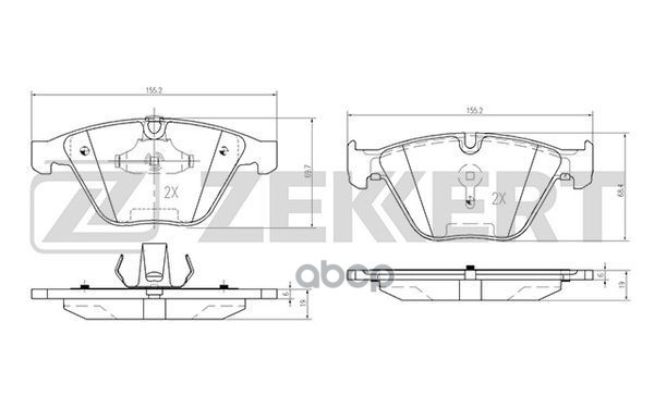 Колодки торм. диск. передн. BMW 1 (E82) 11-  3 (E90 E91 E92 E93) 04-  5 (E60 E61) 01-  6 (E63 E64) 0 Zekkert арт. bs-2142