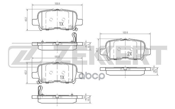 Колодки торм. диск. передн. Honda Odyssey II  III 99- Zekkert арт. bs-2158