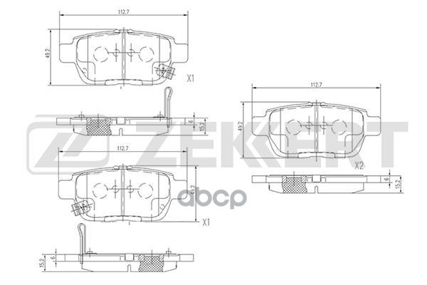 Колодки торм. диск. задн. Acura TL 12- Zekkert арт. bs-2159