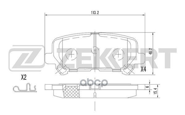 Колодки торм. диск. задн. Acura MDX II 06-  Honda Pilot II 11- Zekkert арт. bs-2160