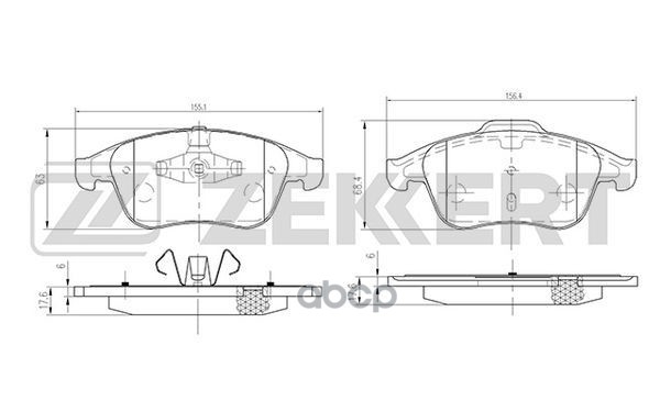 Колодки торм. диск. передн. Renault Grand Scenic III 09-  Scenic III 09-  Laguna III 07-  Megane III Zekkert арт. bs-2163