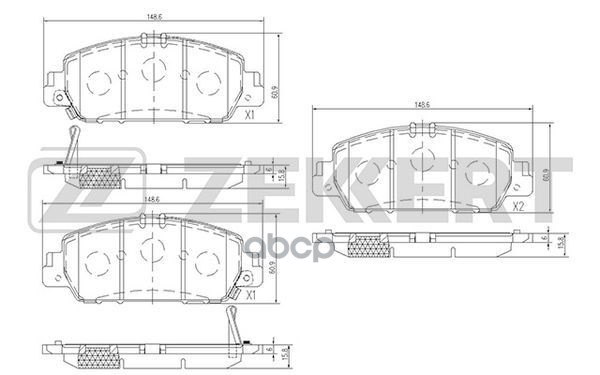 Колодки торм. диск. передн. Honda Accord VIII 13- Zekkert арт. bs-2170