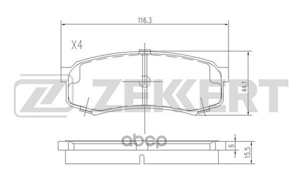 Колодки торм. диск. задн. Mitsubishi Pajero IV 06-  Toyota LC 70  80  100 90-  LC Prado 90  120  150 Zekkert арт. bs-2240