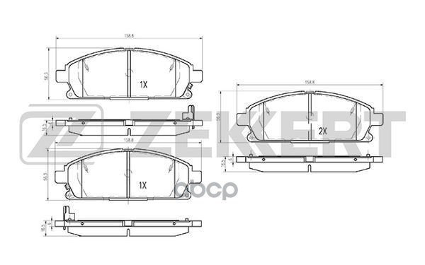 Колодки торм. диск. передн. Infiniti Q45 (G50) 93-  QX4 (JR50) 96-  FY33 (FY33) 97-  Nissan Pathfind Zekkert арт. bs-2316