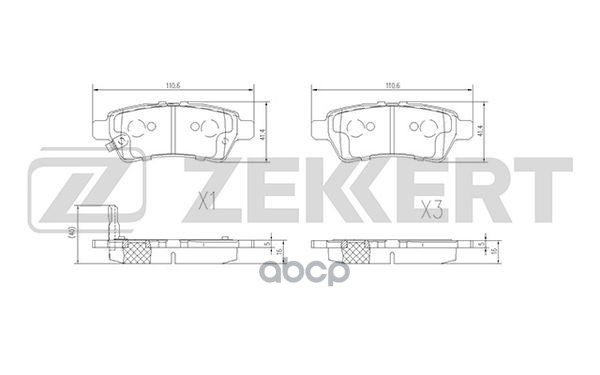 Колодки торм. диск. задн. Nissan NP300 Navara (D40) 05-  Pathfinder (R51) 05- Zekkert арт. bs-2333