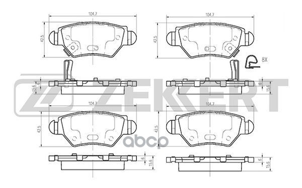 Колодки торм. диск. задн. Opel Astra G 98-  Astra H 07-  Corsa C 03-  Zafira A 99- Zekkert арт. bs-2366
