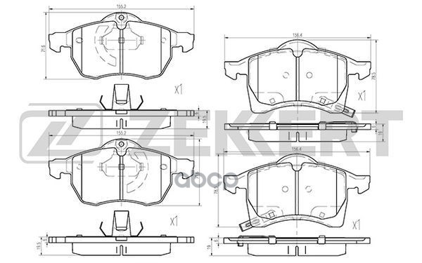 Колодки торм. диск. передн. Opel Astra G 98-  Astra H GTC 05-  Zafira A B 99- Zekkert арт. bs-2371