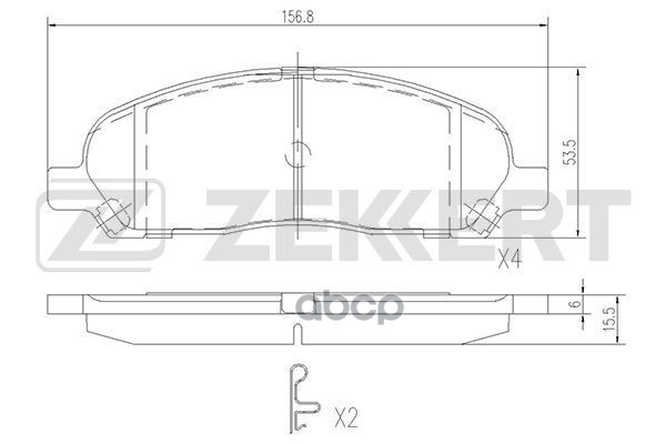 Колодки торм. диск. передн. Mitsubishi Grandis 97- Zekkert арт. bs-2378