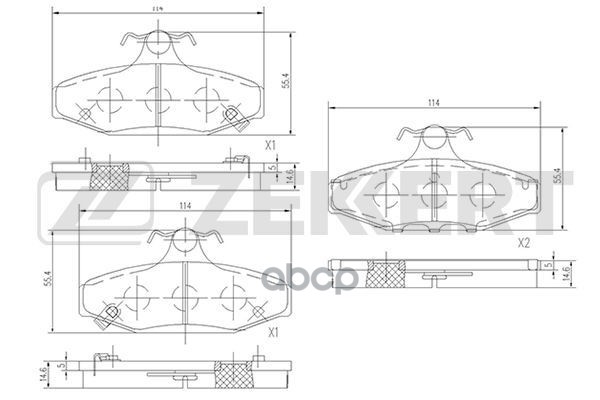 Колодки торм. диск. задн. Daewoo Korando (KJ) 99-  Musso (FJ) 99- Zekkert арт. bs-2423
