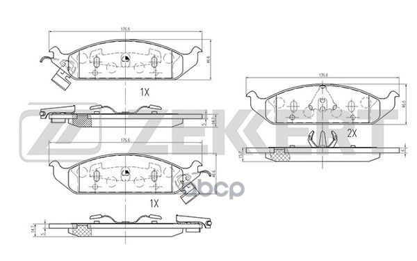 Колодки торм. диск. передн. Chrysler Cirrus II 94-  Stratus (JA JX) 95-  Dodge Stratus 95- Zekkert арт. bs-2427