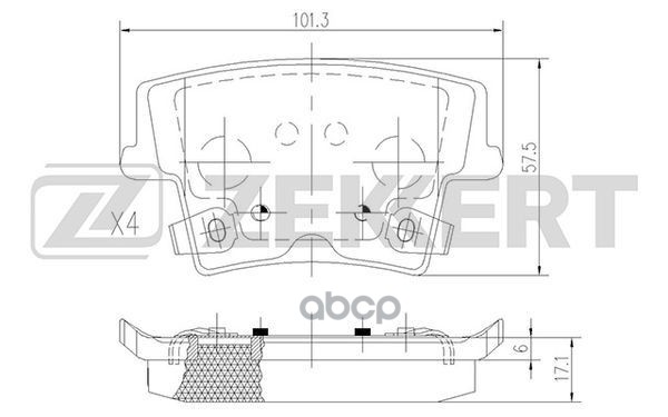 Колодки торм. диск. задн. Chrysler 300 C I-II 04-  Lancia Thema (LX_) 11- Zekkert арт. bs-2429