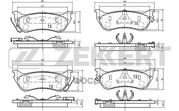 Колодки торм. диск. задн. MB M-Class (W163) 98- Zekkert арт. bs-2468