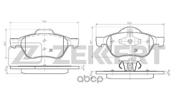 Колодки торм. диск. передн. Renault Clio III 06-  Megane II 03-   Grand Scenic II 06-  Scenic II 03- Zekkert арт. bs-2514